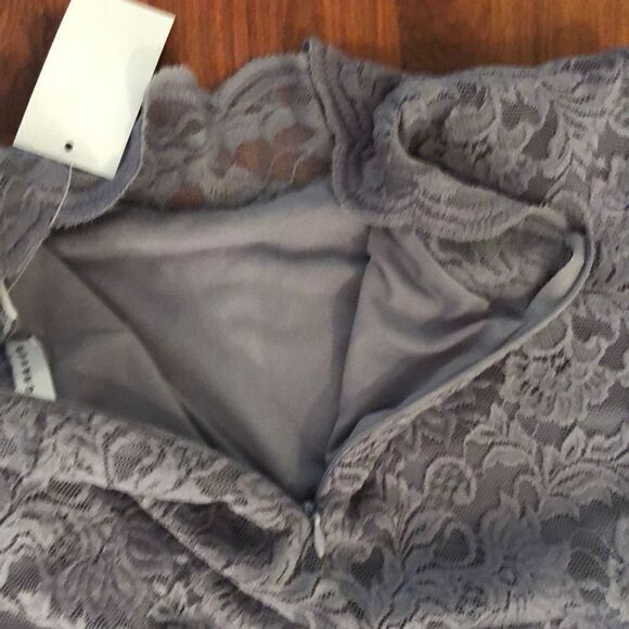 NWT Susan graver Gray stretch lace mock turtleneck sleeveless top size 3X - Picture 6 of 6